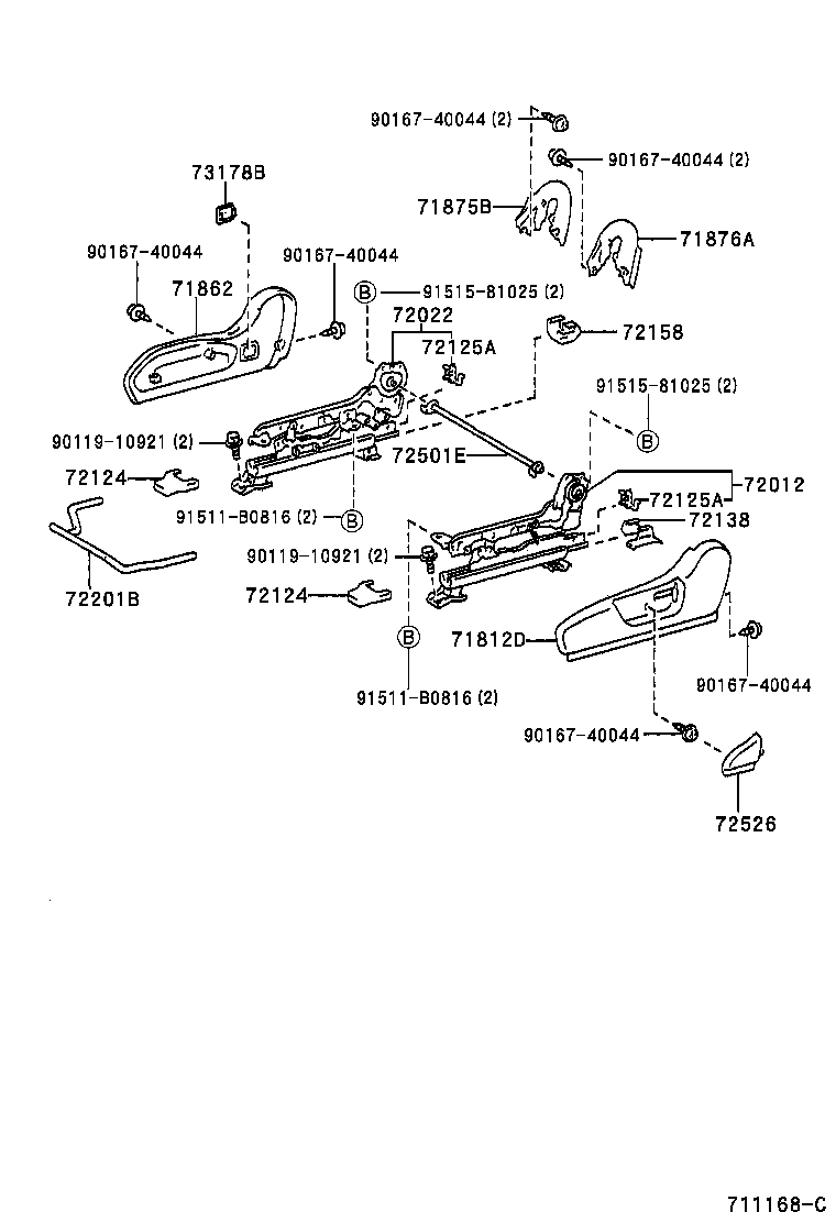 71610-32150 SPRING ASSY, FRONT SEAT CUSHION, RH(FOR SEPARATE TYPE) product image