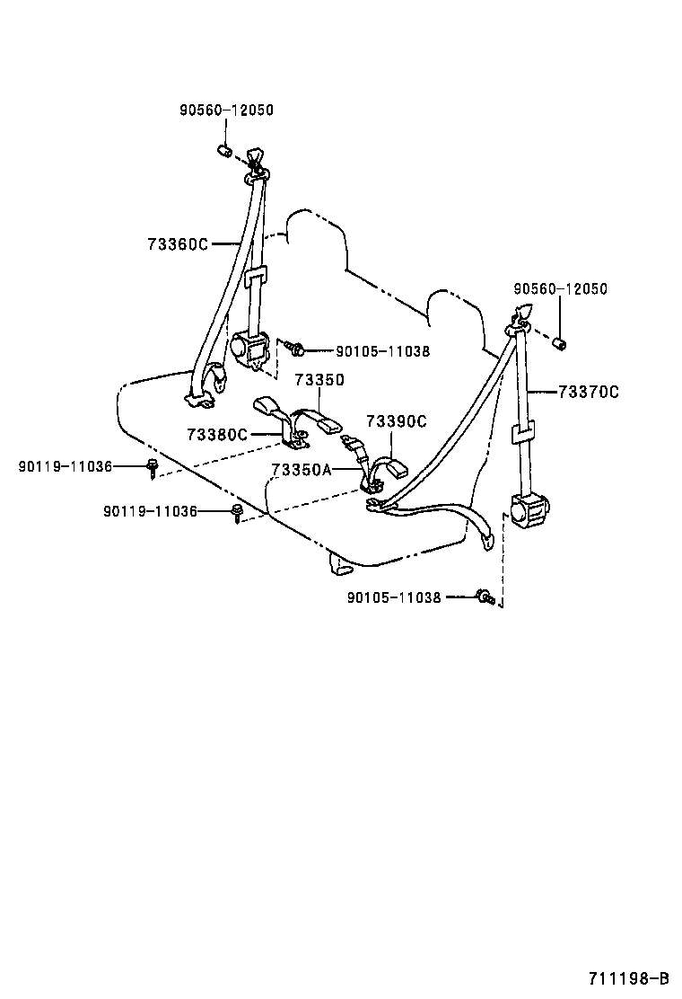 73230-0B080-B0 BELT ASSY, FRONT SEAT INNER, RH product image