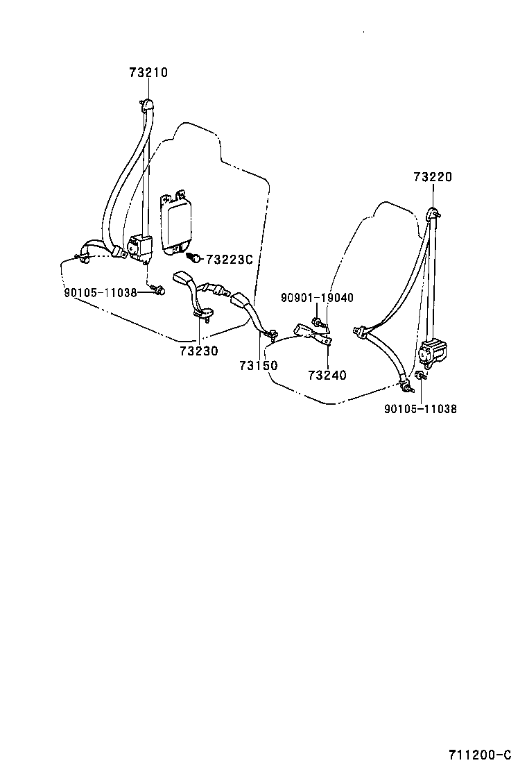 73230-0B080-B0 BELT ASSY, FRONT SEAT INNER, RH product image