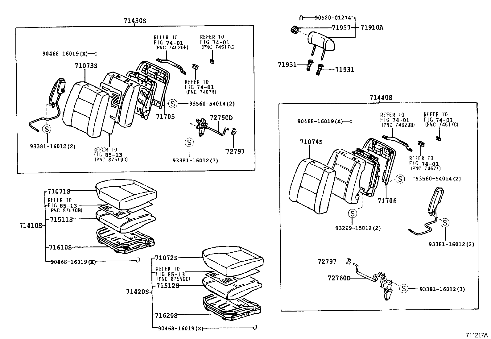 71620-40110 SPRING ASSY, FRONT SEAT CUSHION, LH(FOR SEPARATE TYPE) product image