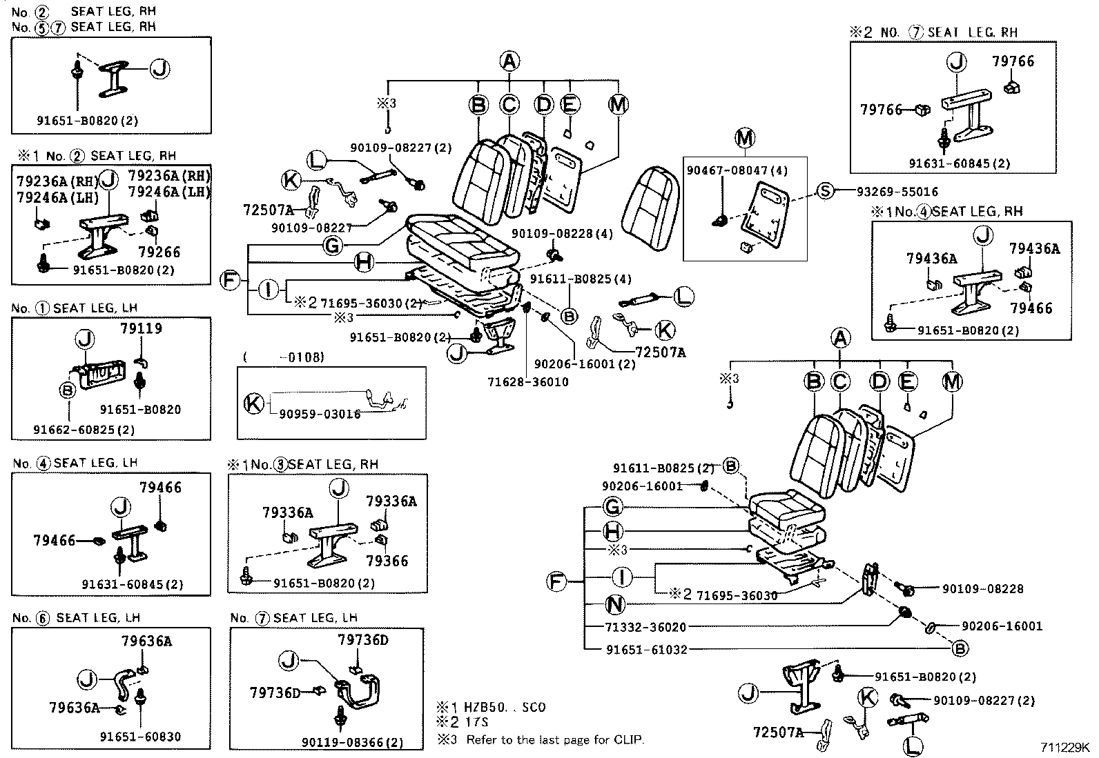 79103-36040 FRAME SUB-ASSY, NO.1 SEAT BACK, LH product image