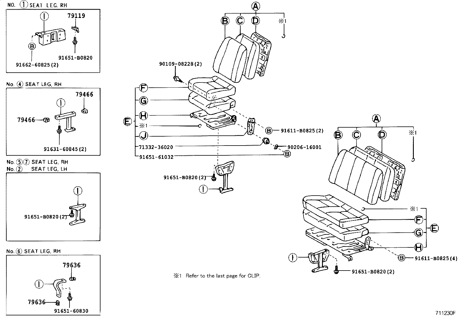 79103-36040 FRAME SUB-ASSY, NO.1 SEAT BACK, LH product image
