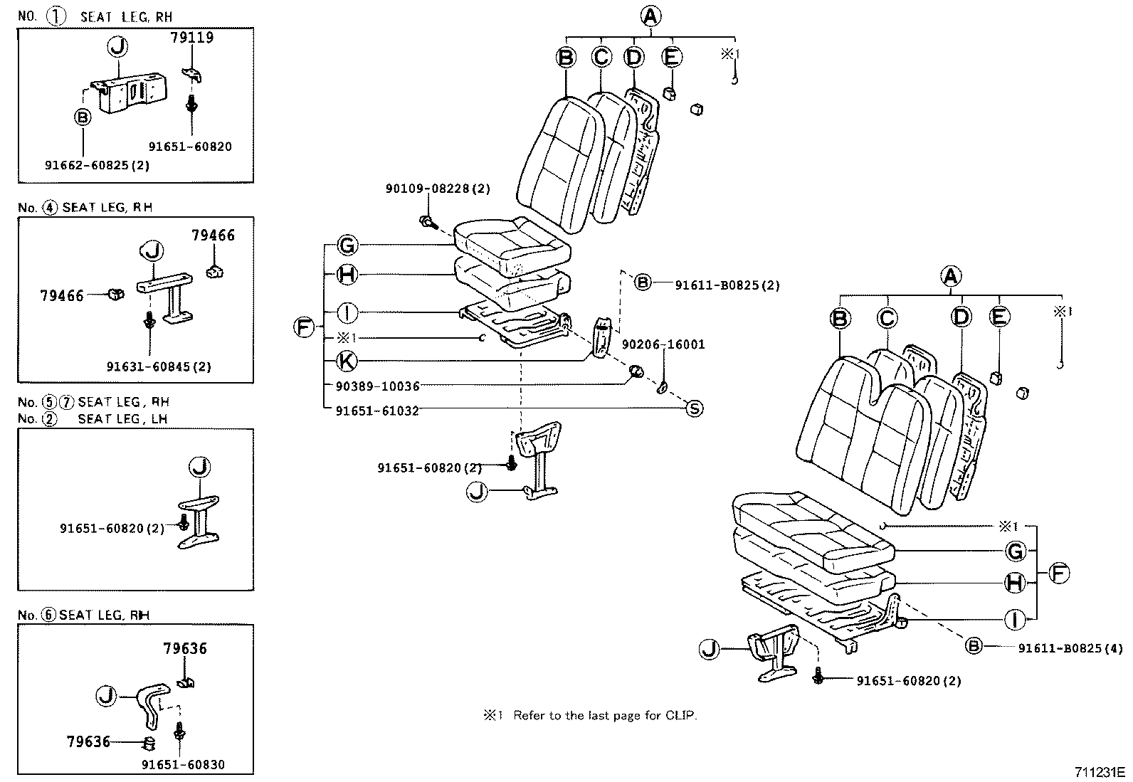 79103-36040 FRAME SUB-ASSY, NO.1 SEAT BACK, LH product image