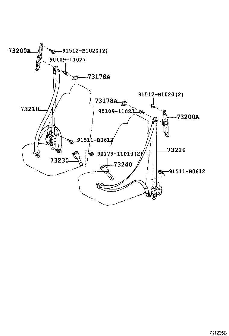 73178-60010-B0 CAP, SEAT BELT ANCHOR COVER product image