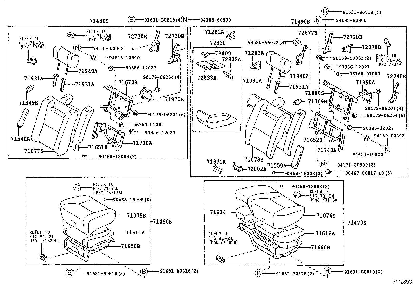 71650-40040 SPRING ASSY, REAR SEAT CUSHION, RH product image
