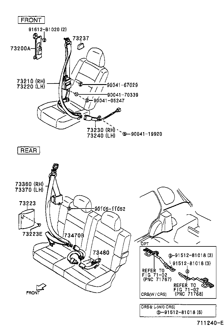 73223-87205 COVER, SEAT BELT RETRACTOR product image
