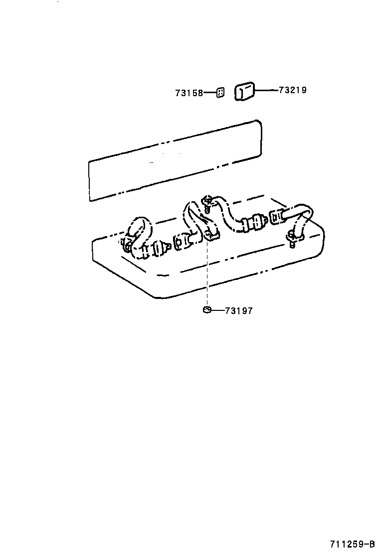 73230-60011 BELT ASSY, FRONT SEAT INNER, RH product image
