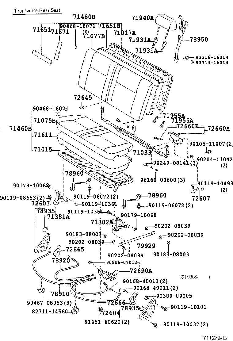 71014-60122 FRAME SUB-ASSY, FRONT SEAT BACK, LH product image