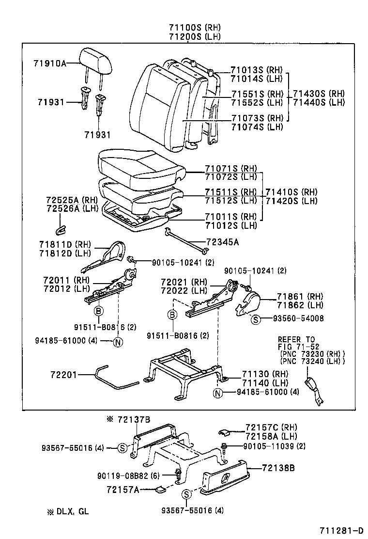 79103-0B080 FRAME SUB-ASSY, NO.1 SEAT BACK, RH product image
