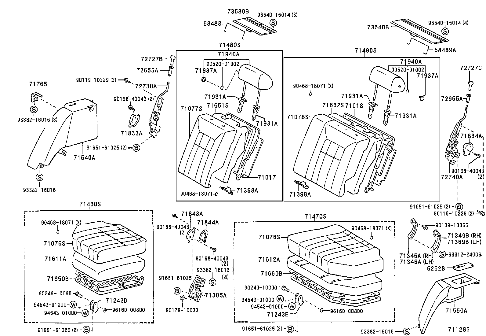 71017-31050 FRAME SUB-ASSY, REAR SEAT BACK, RH product image