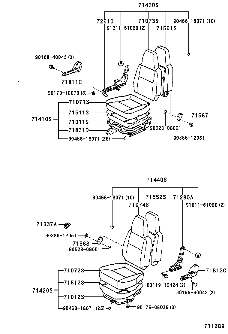 71033-27010 PAD, CENTER SEAT BACK product image