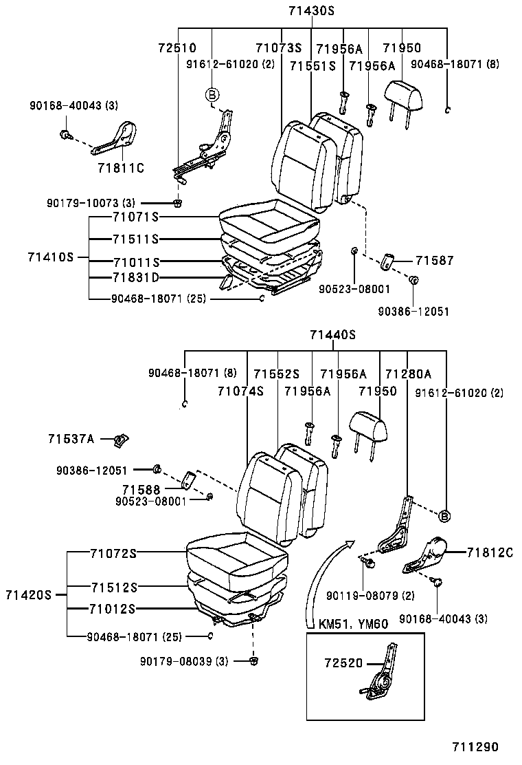 71033-27010 PAD, CENTER SEAT BACK product image