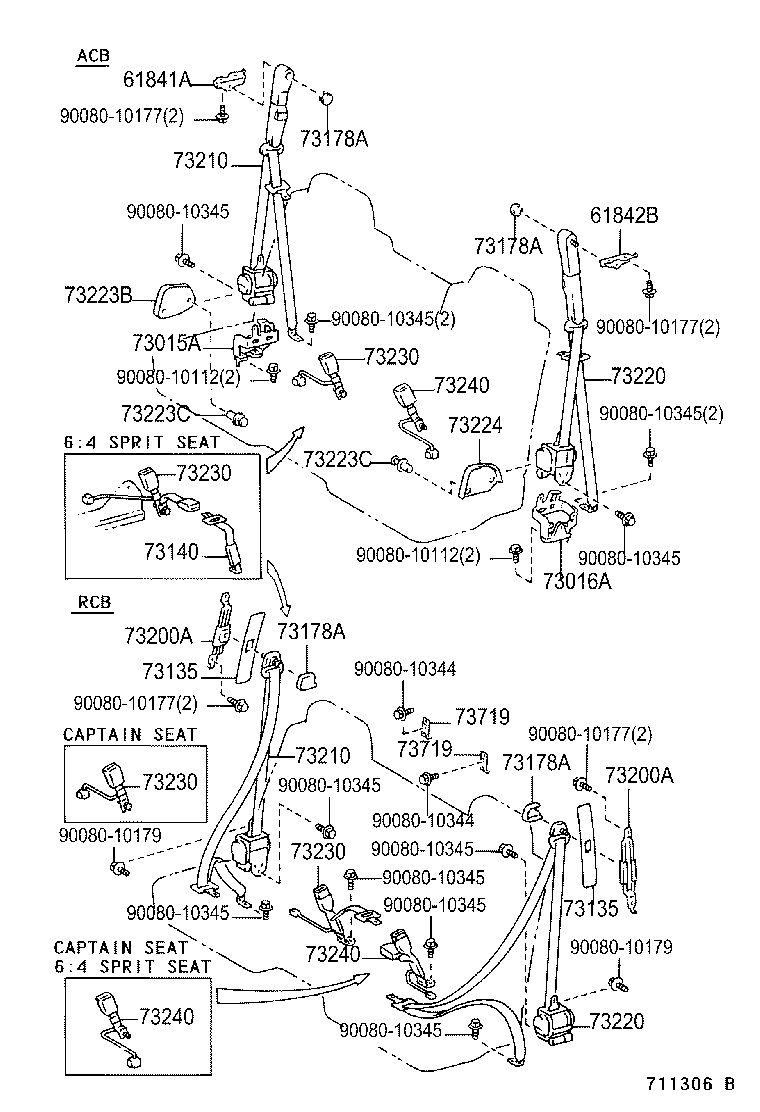 Toyota 73131-0C010 BRACKET, SEAT BELT