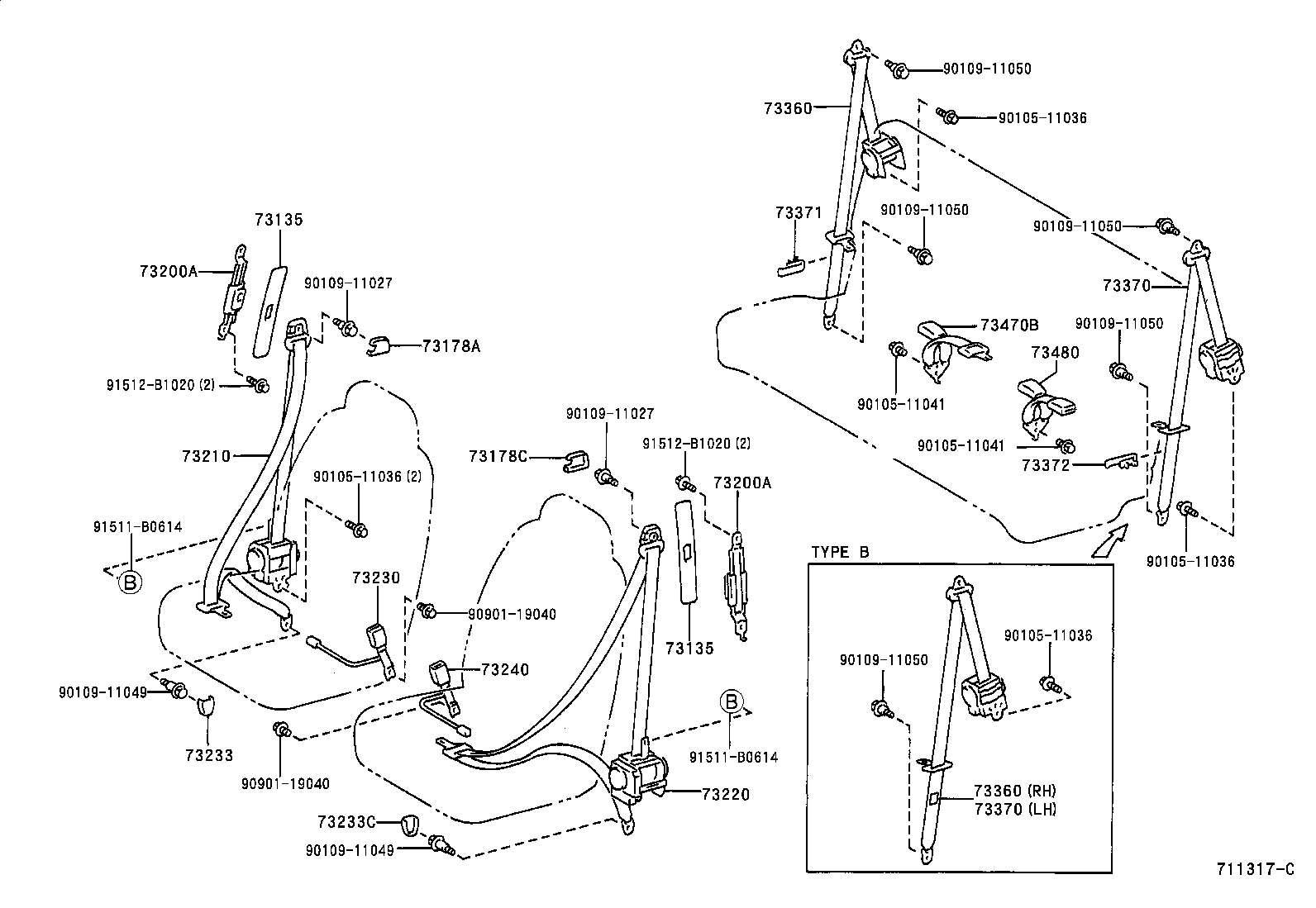 73132-52010 RING, SEAT BELT BRACKET product image