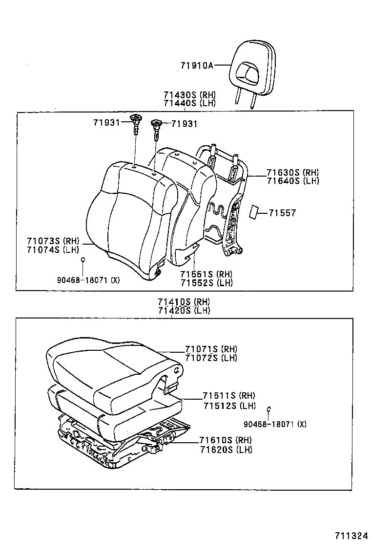 71017-42050 FRAME SUB-ASSY, REAR SEAT BACK, RH product image
