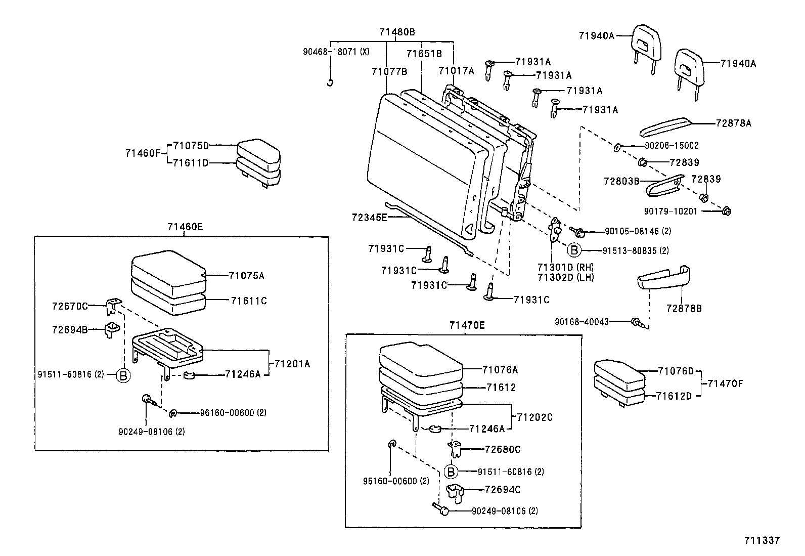 71461-13010 SPRING, REAR SEAT CUSHION product image