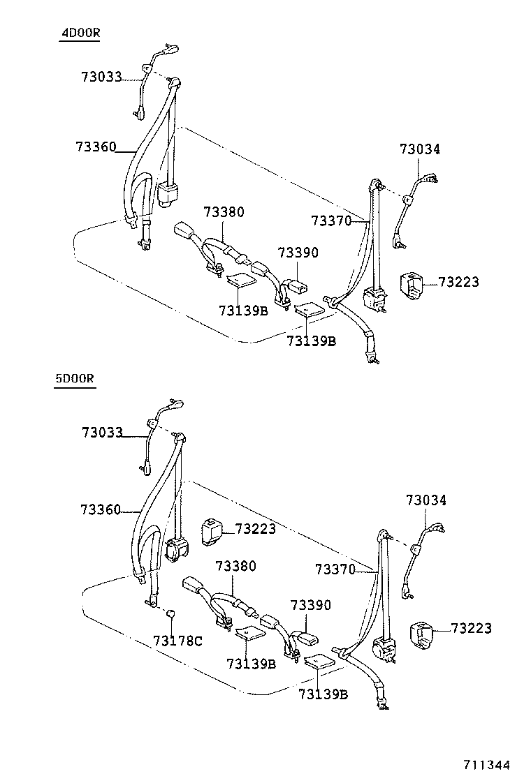 73240-37200-B0 BELT ASSY, FRONT SEAT INNER, LH product image