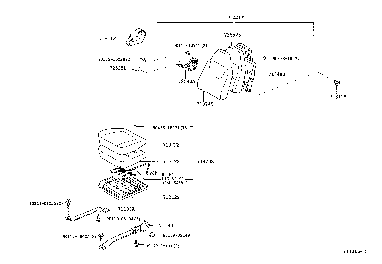 71014-37060 SPRING ASSY, FRONT SEAT BACK, LH(FOR SEPARATE TYPE) product image