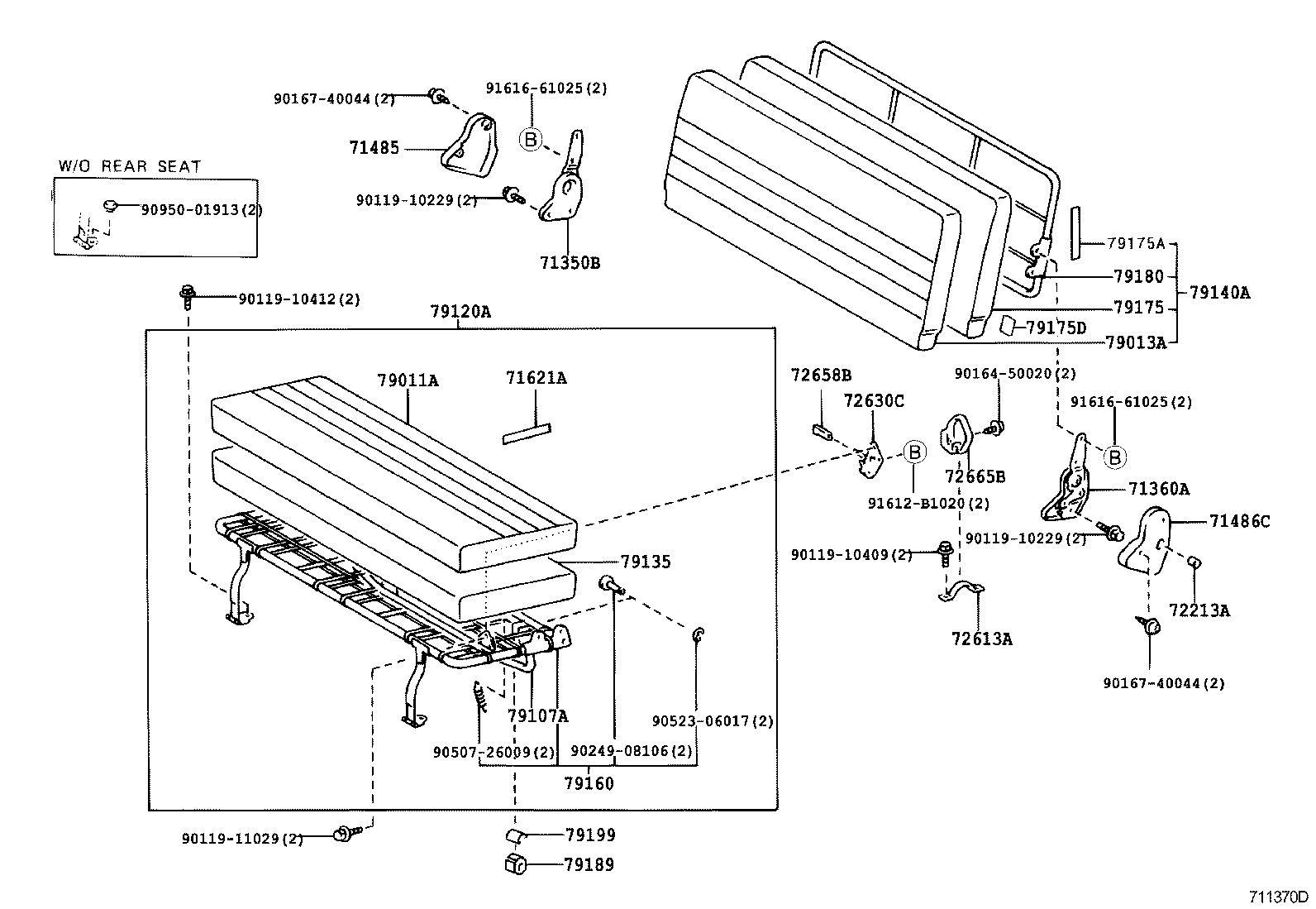 71012-26010 FRAME SUB-ASSY, FRONT SEAT CUSHION, LH product image