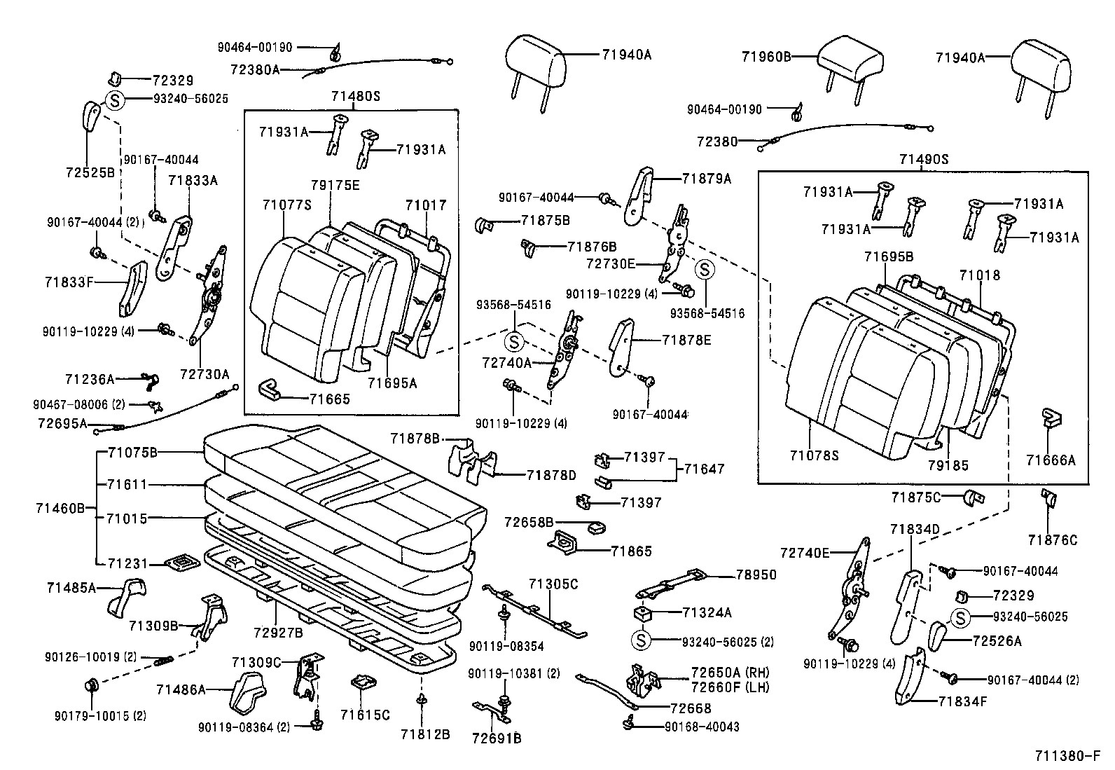 71017-60410 FRAME SUB-ASSY, REAR SEAT BACK, RH product image