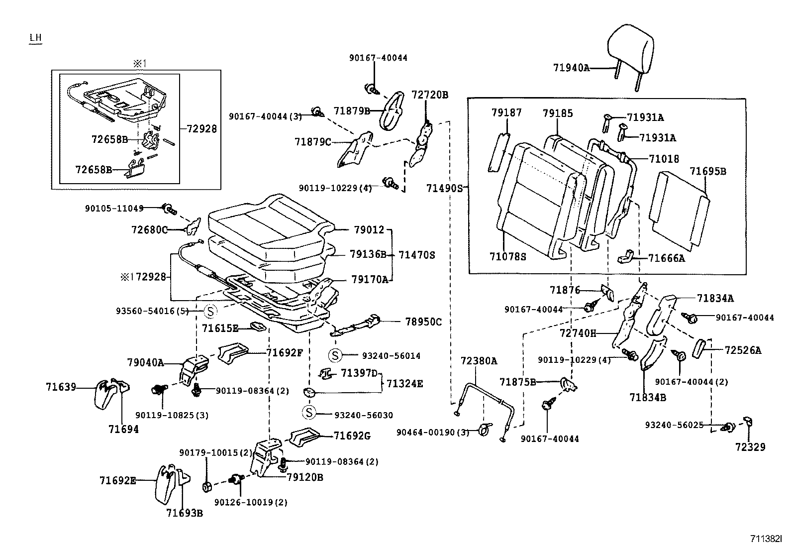 71017-60410 FRAME SUB-ASSY, REAR SEAT BACK, RH product image