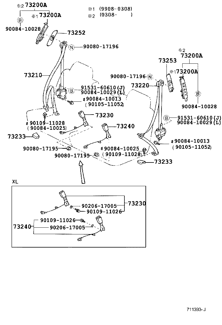 73200-AC010 ADJUSTER ASSY, FRONT SHOULDER BELT ANCHOR product image
