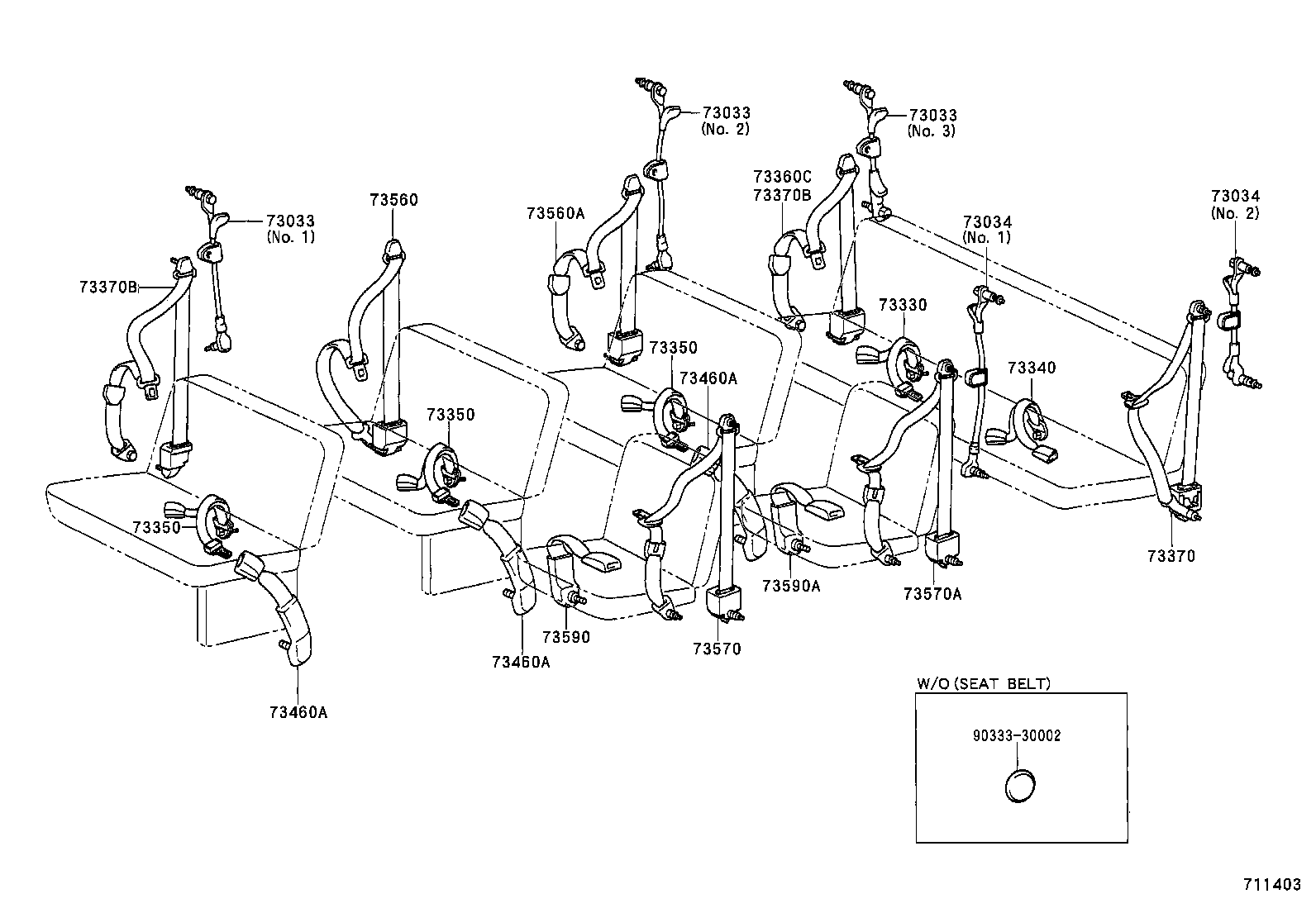 73131-26010 BRACKET, SEAT BELT product image