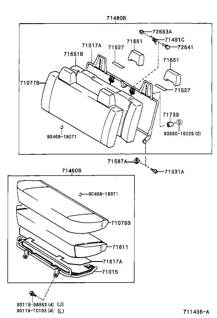 71017-04030 FRAME SUB-ASSY, REAR SEAT BACK product image