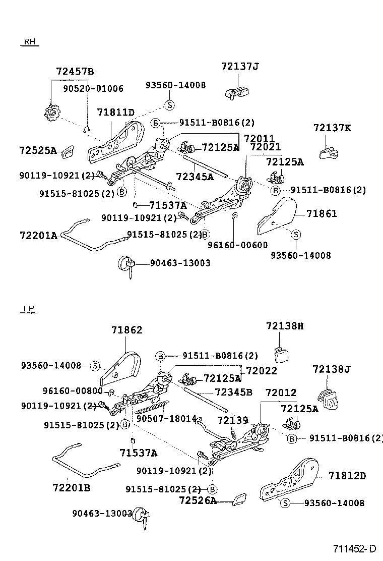 71040-20170 BACK ASSY, FRONT SEAT, RH(FOR SEPARATE TYPE) product image