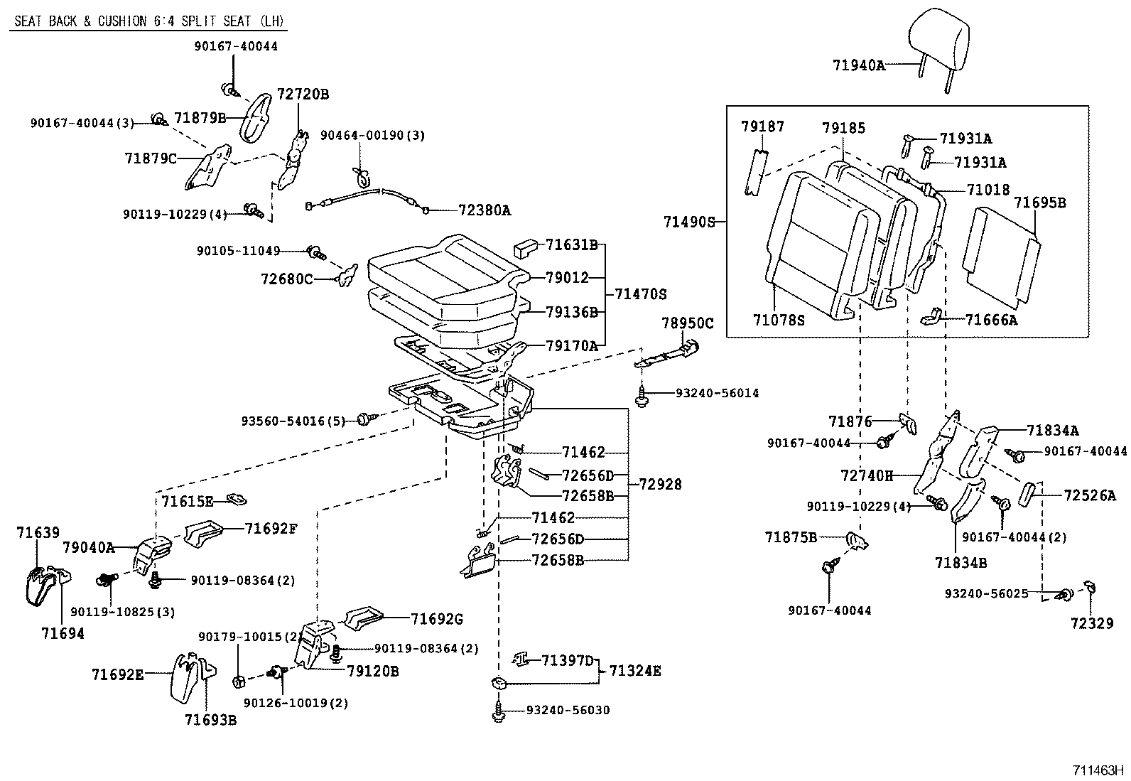 71013-60230 SPRING ASSY, FRONT SEAT BACK, RH(FOR SEPARATE TYPE) product image