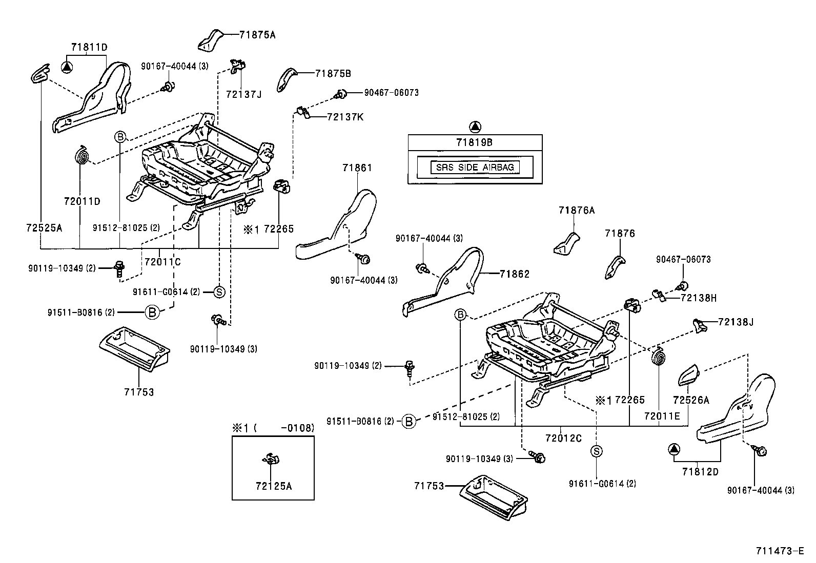 71630-52050 SPRING ASSY, FRONT SEAT BACK, RH(FOR SEPARATE TYPE) product image
