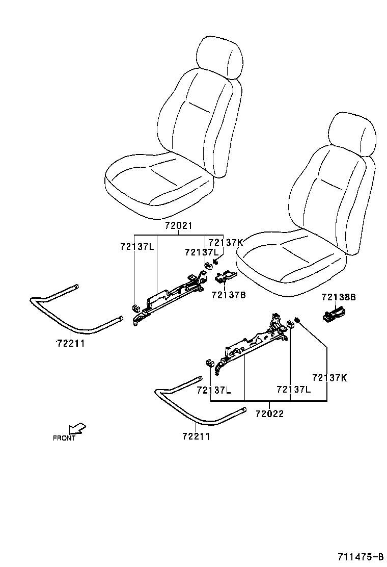 71122-87401 BRACKET, FRONT SEAT CUSHION, LH product image