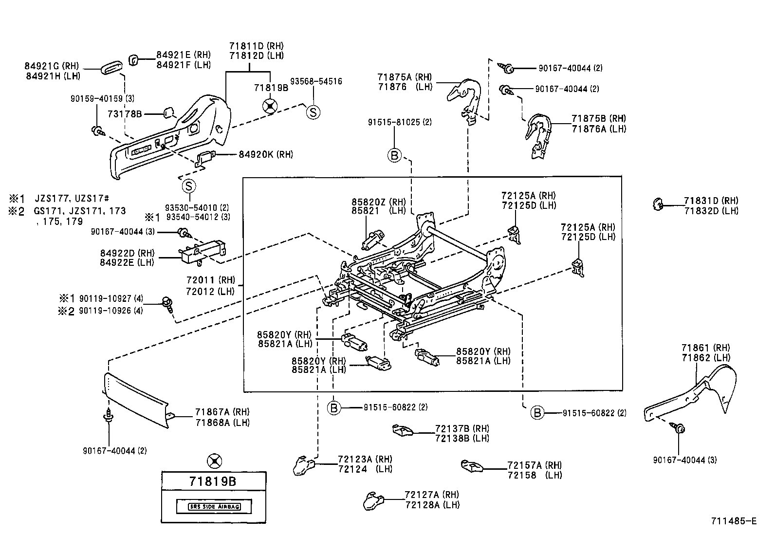 71052-30080 PAD, FRONT SEAT CUSHION, LH (FOR SEPARATE TYPE) product image