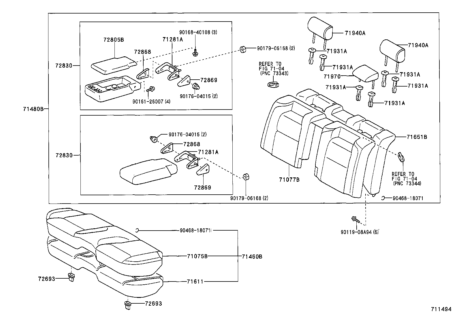 71017-30600 FRAME SUB-ASSY, REAR SEAT BACK, RH product image