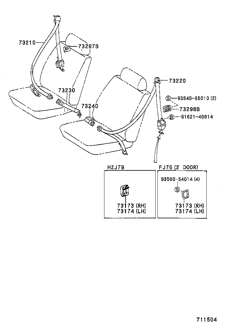 73230-60331-B0 BELT ASSY, FRONT SEAT INNER, RH product image