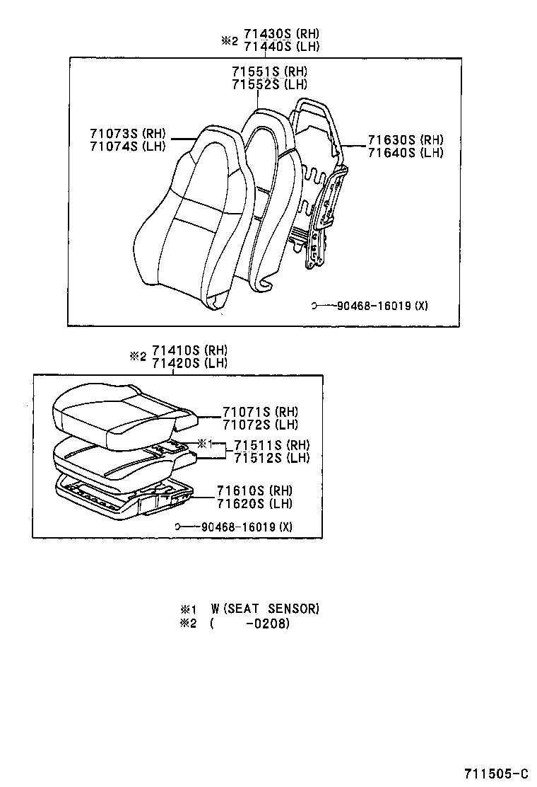 Toyota 71073-17330-F0 COVER, FRONT SEAT BACK, RH(FOR SEPARATE TYPE)