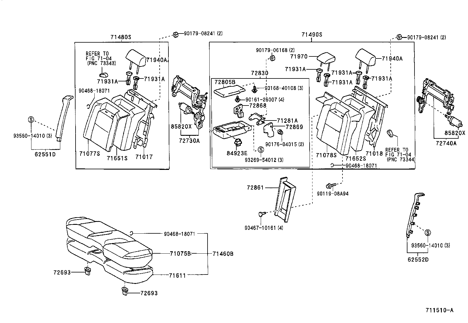 71017-30600 FRAME SUB-ASSY, REAR SEAT BACK, RH product image
