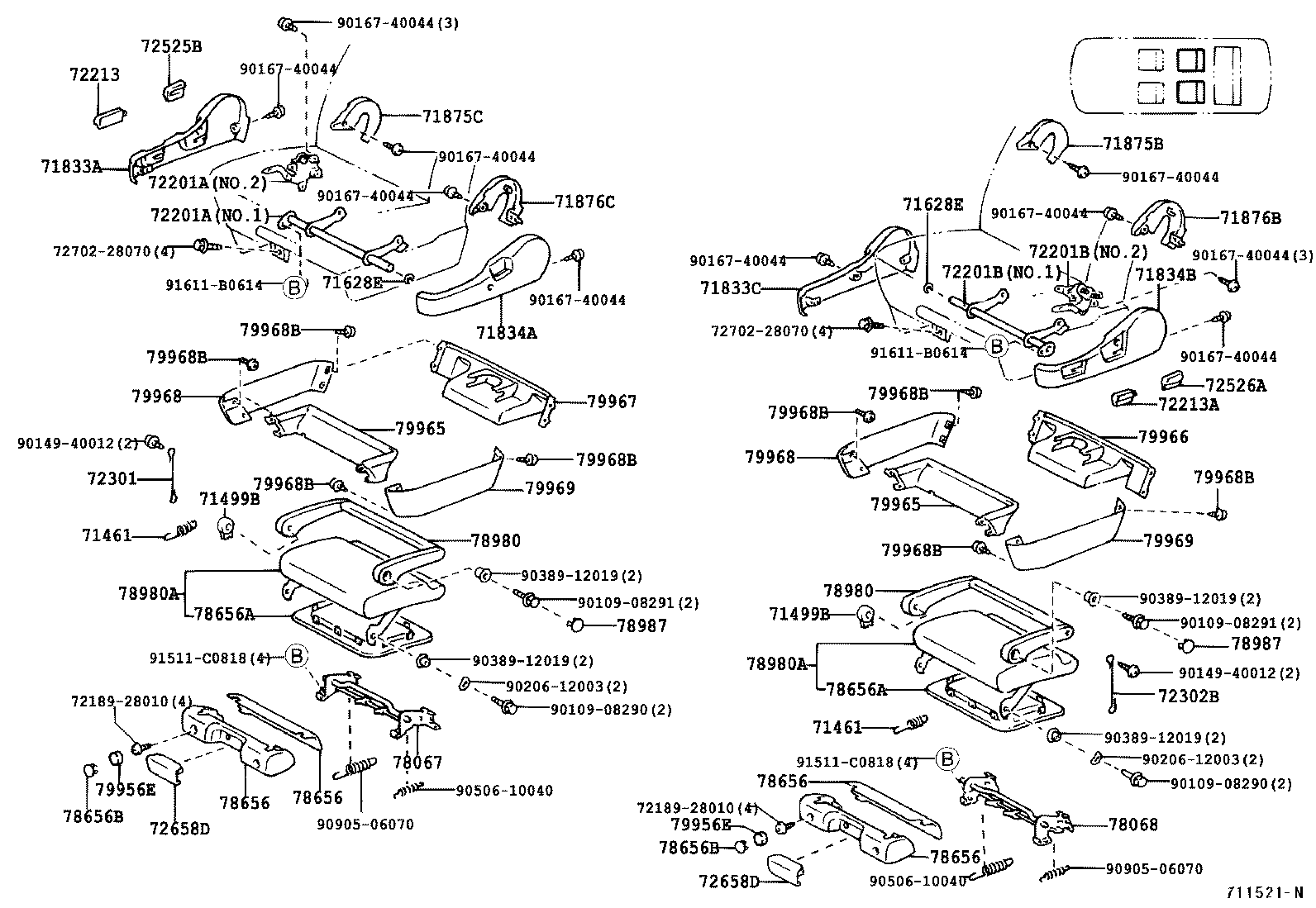 71013-28360 SPRING ASSY, FRONT SEAT BACK, RH(FOR SEPARATE TYPE) product image