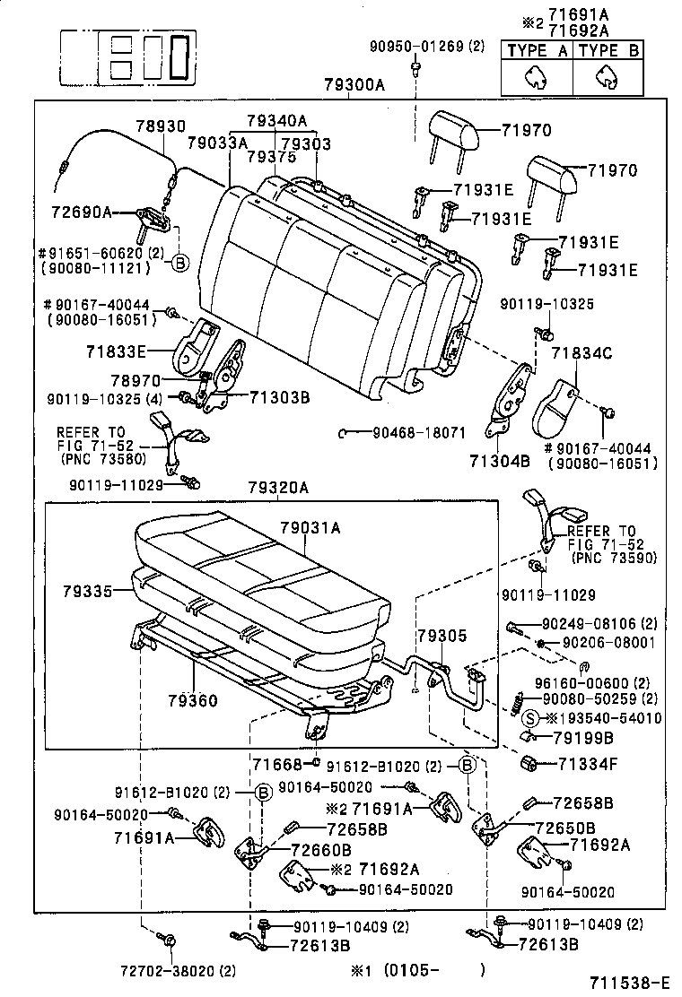 79360-0B030 SPRING ASSY, NO.3 SEAT CUSHION product image