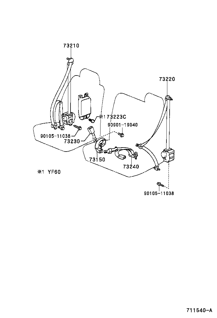 73230-0B080-B0 BELT ASSY, FRONT SEAT INNER, RH product image