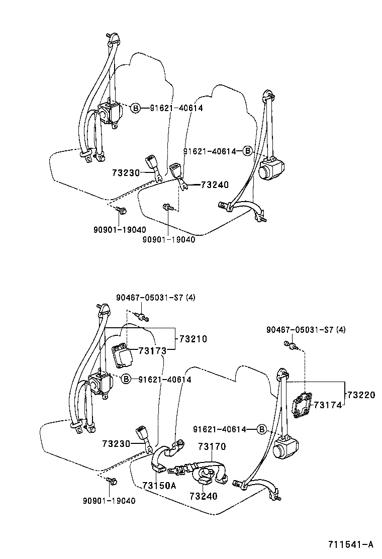 73173-0B050-B0 COVER, FRONT SEAT BELT HOLE, RH product image