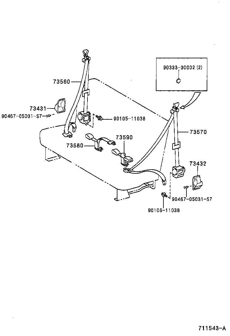 73173-0B050-B0 COVER, FRONT SEAT BELT HOLE, RH product image