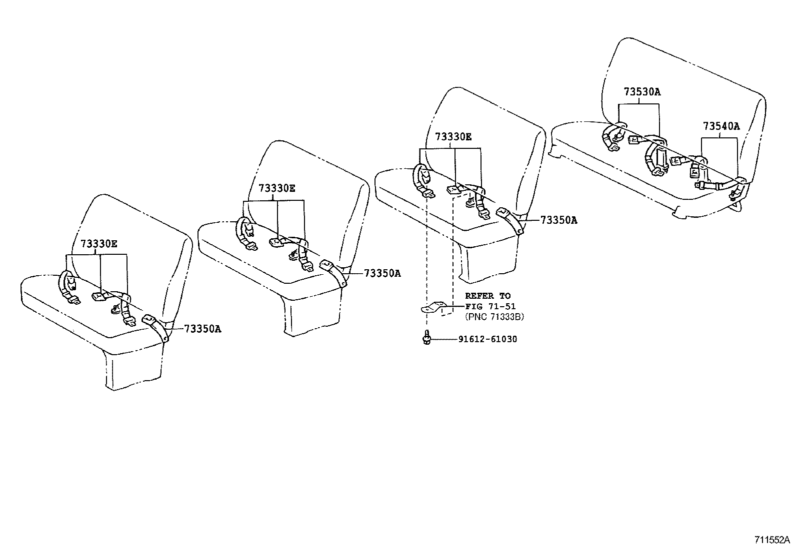 73210-26041-B1 BELT ASSY, FRONT SEAT OUTER, RH product image
