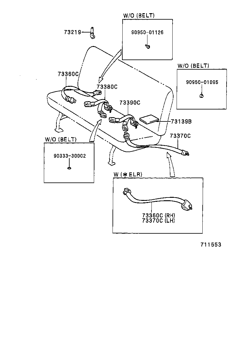 73210-26041-B1 BELT ASSY, FRONT SEAT OUTER, RH product image