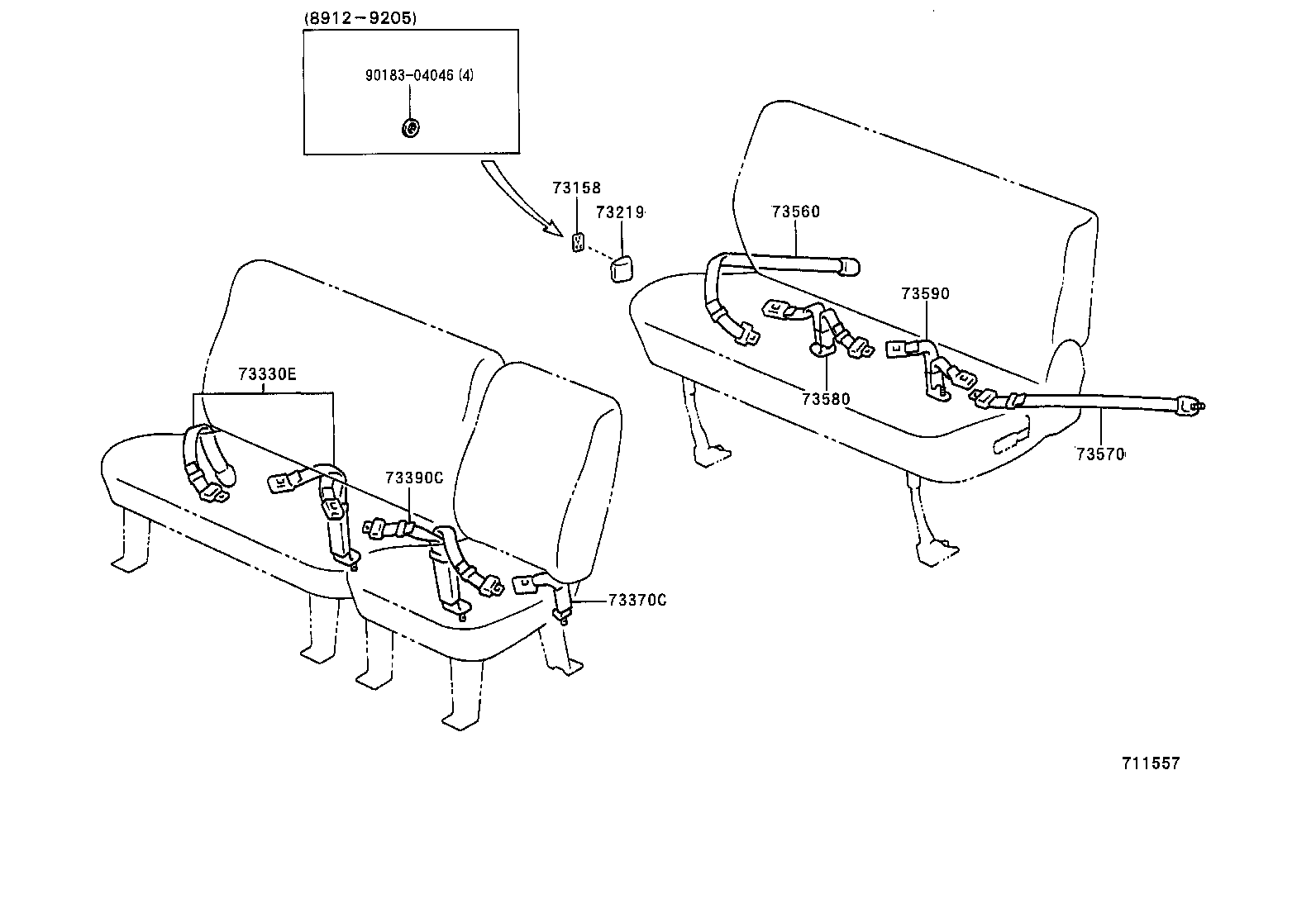73210-26041-B1 BELT ASSY, FRONT SEAT OUTER, RH product image