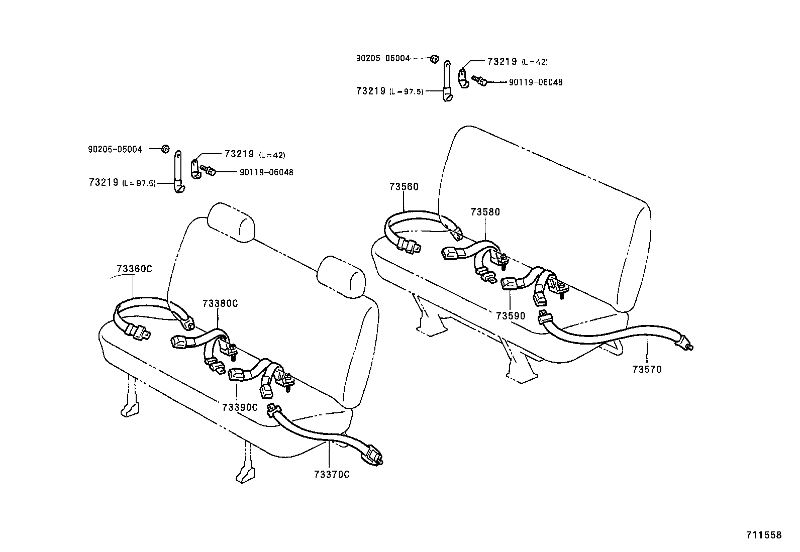 73210-26041-B1 BELT ASSY, FRONT SEAT OUTER, RH product image