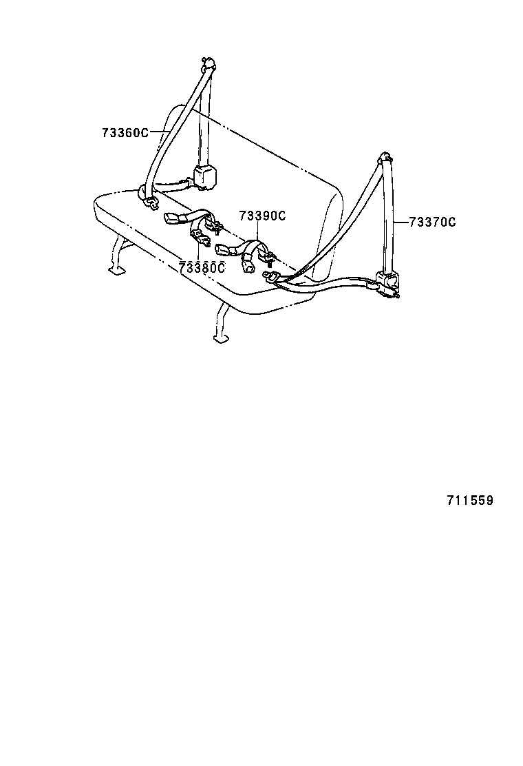 73210-26041-B1 BELT ASSY, FRONT SEAT OUTER, RH product image
