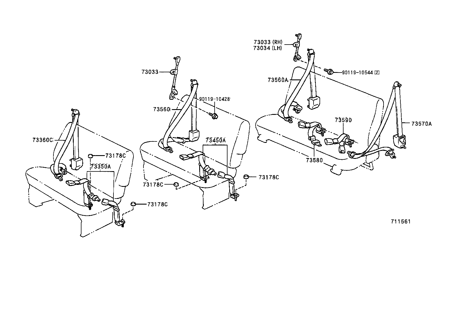 73210-26041-B1 BELT ASSY, FRONT SEAT OUTER, RH product image
