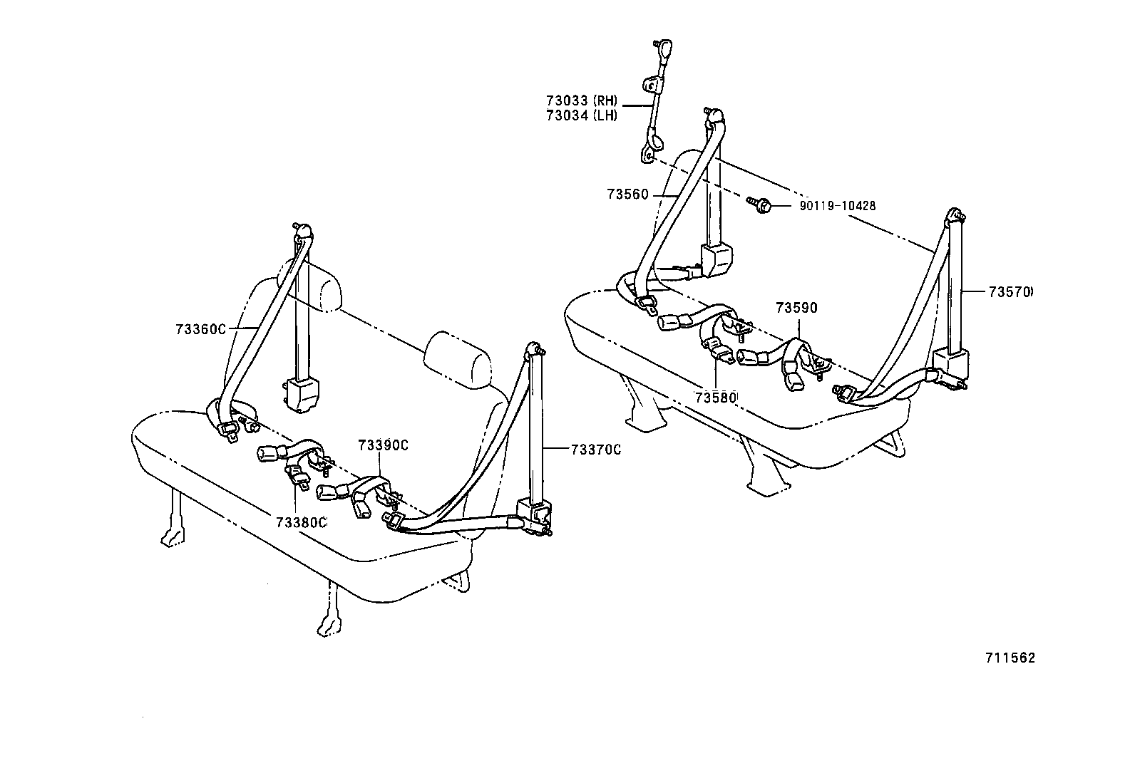 73210-26041-B1 BELT ASSY, FRONT SEAT OUTER, RH product image