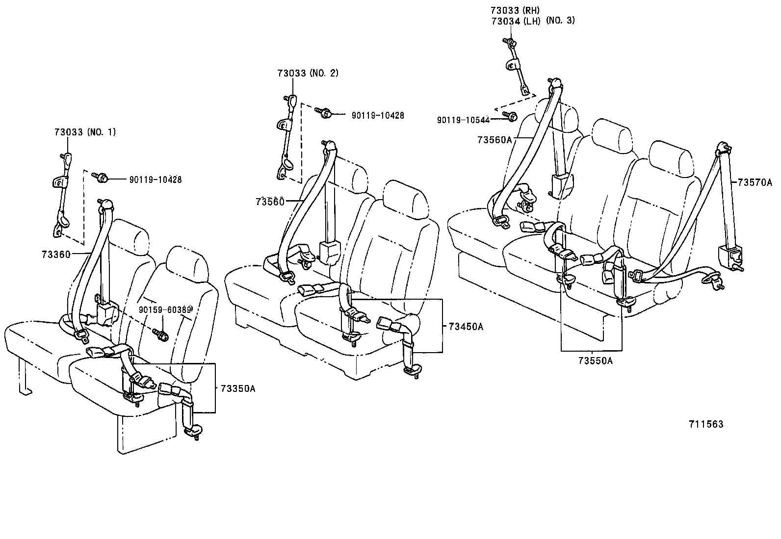 73210-26041-B1 BELT ASSY, FRONT SEAT OUTER, RH product image